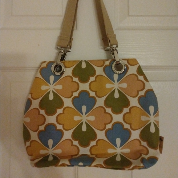 Caribbean Joe Flowered Tote Bag 4X12 in. High. - Picture 2 of 5